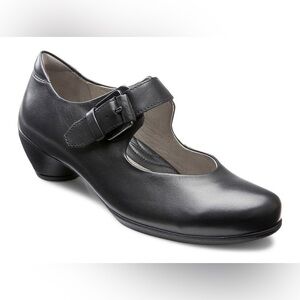 ECCO Sculpt Black Leather Mary Jane Shoes Size 39